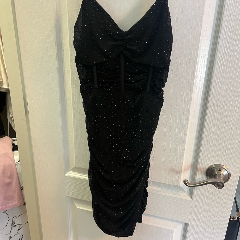 Windsor Black Corset Dress with Sparkle